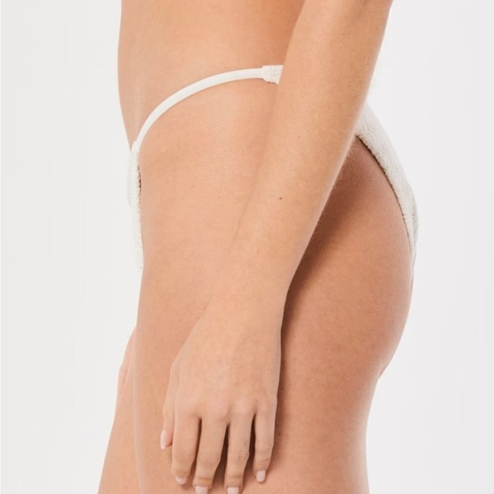 Hollister Crochet Off White High Leg Cheeky Bikini Bottom - Picture 6 of 16